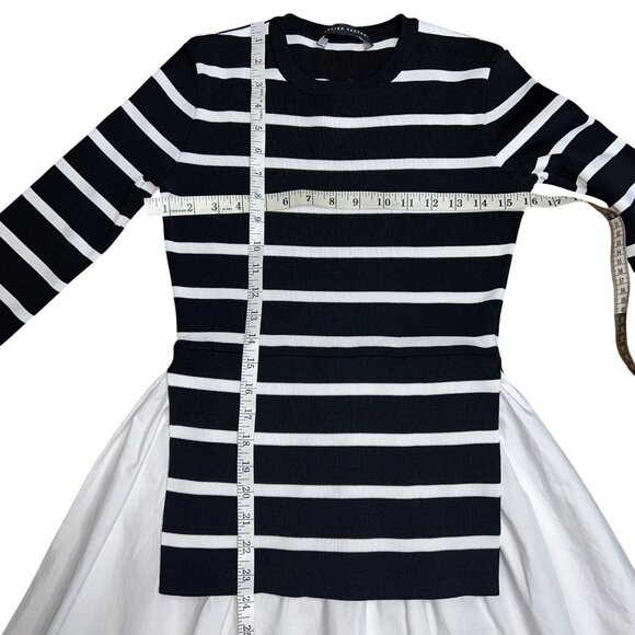 English Factory Poplin Combo Knit Dress Size XS / Black and White Stripes - Picture 3 of 10